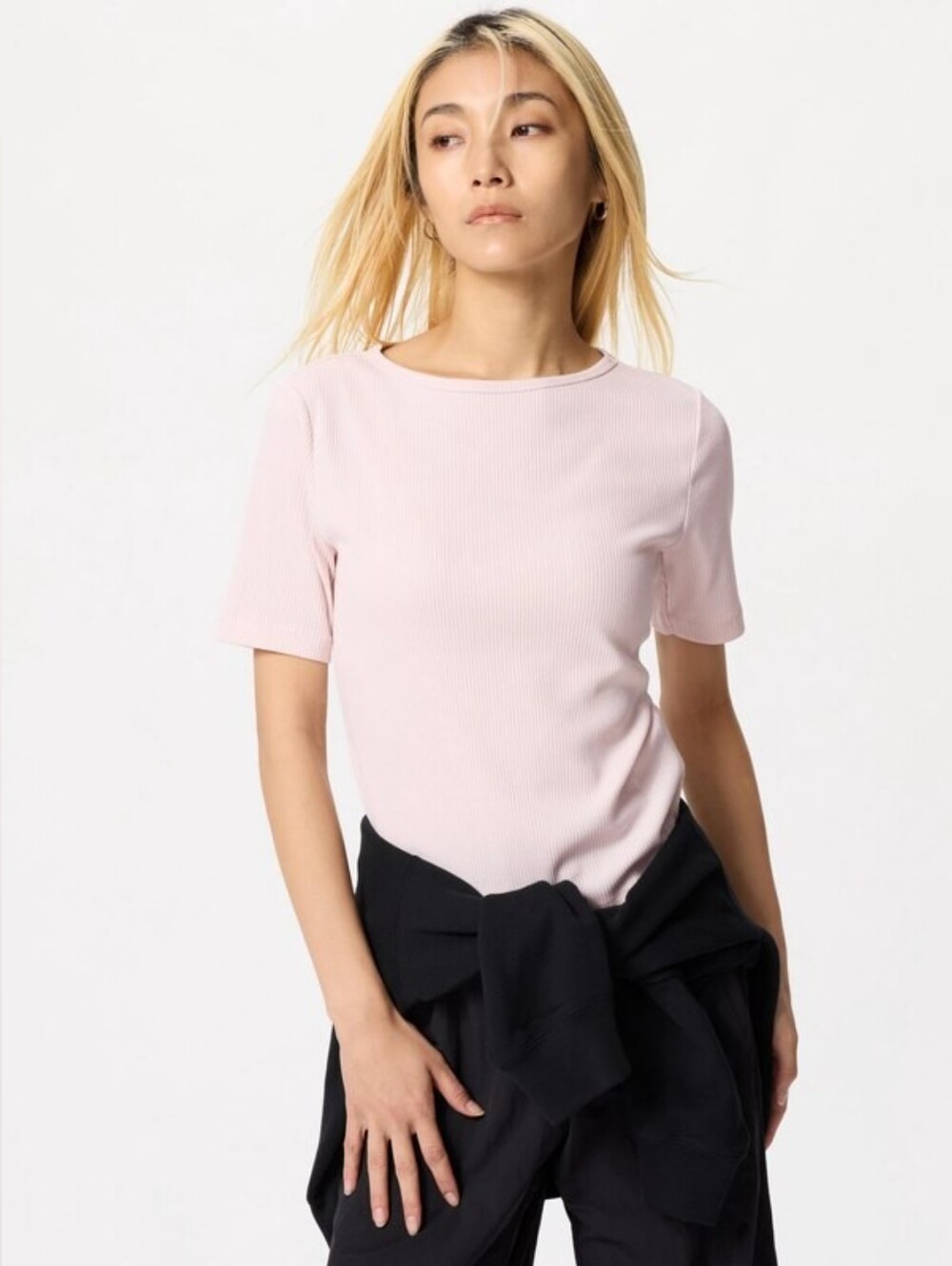 Uniqlo Ribbed Boat Neck T-Shirt 🩷